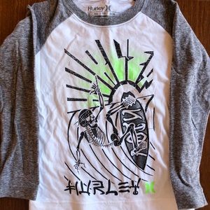 Little boys long sleeve Hurley T-shirt, 4T, white